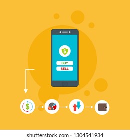 Online payment on computer vector illustration, flat cartoon big pay bill tax via credit card and smartphone concept, financial accounting, electronic payment notification with digital receipt