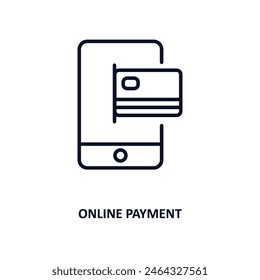 icono de esquema de pago en línea.  Icono de línea delgada de la colección de negocios y análisis. Vector editable aislado sobre fondo blanco