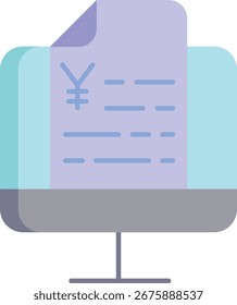 Diseño de icono plano de Comprobante de pago en línea