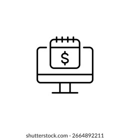 Online Payment Schedule Reminder On Computer Screen Display Symbol Design