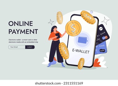Online payment Online shopping and electronic commerce web template modern flat vector concept illustration of young woman paying with credit card. Promotion, discounts, sale and online orders concept