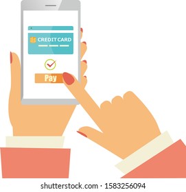 Online payment. smartphone. vector illustration . Electronic payment.