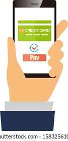 Online payment. smartphone. vector illustration . Electronic payment.