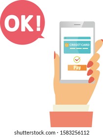 Online payment. smartphone. vector illustration . Electronic payment.