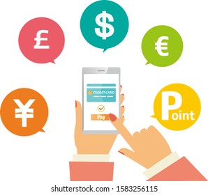 Online payment. smartphone. vector illustration . Electronic payment.