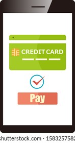 Online payment. smartphone. vector illustration . Electronic payment.