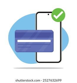 Online payment success, Payment approved icon and electronic bill payment flat design