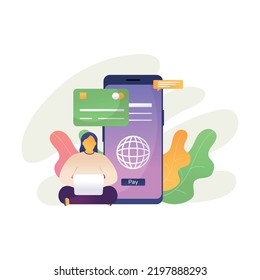 Concepto de Ilustración del sistema de pago en línea	