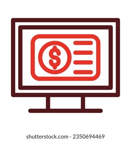 Online Payment Thick Line Two Color Icons For Personal And Commercial Use.
