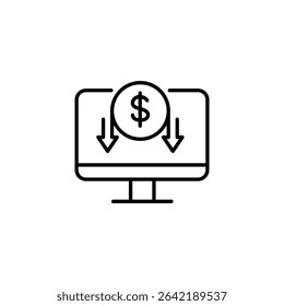 Online Payment Transaction Showing Decreasing Balance On Transparent Monitor