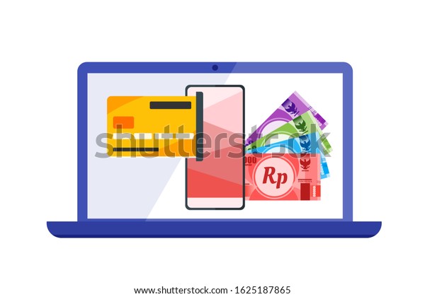 Online Payment Transfer Indonesian Rupiah Money Stock Vector (Royalty ...