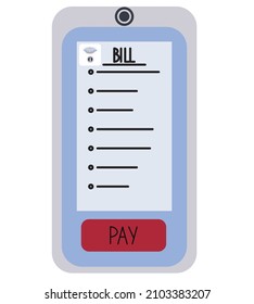 Online payment of utility bills. Vector stock illustration isolated on white background.