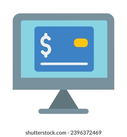 Online Payment Vector Flat Icon For Personal And Commercial Use.
