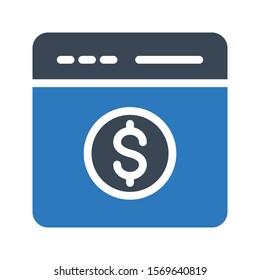 online payment vector glyph colour icon 