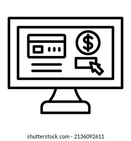 Icono del vector de pago en línea. Se puede usar para imprimir, móviles y aplicaciones web.