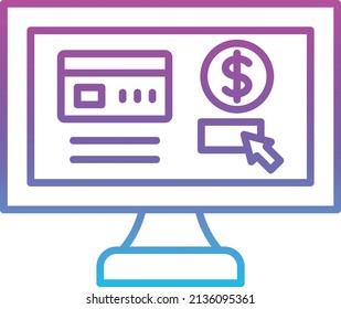 Online Payment Vektorsymbol. Kann für Druck-, Mobil- und Web-Anwendungen verwendet werden.