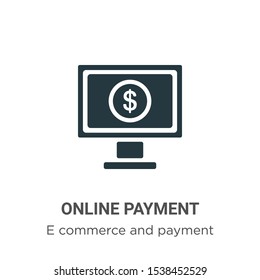 Online payment vector icon on white background. Flat vector online payment icon symbol sign from modern e commerce and payment collection for mobile concept and web apps design.