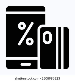 Online Payment Vector Icon, Smartphone, Mobile, Credit Card, Payment Method Icon. Isolated Silhouette Vector Icon. 