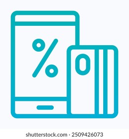 Online Payment Vector Icon, Smartphone, Mobile, Credit Card, Payment Method Icon. Isolated Lineal Gradient Icon.