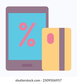 Online Payment Vector Icon, Smartphone, Mobile, Credit Card, Payment Method Icon. Flat Style Isolated Vector Icon.