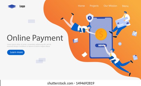 Online Payment Vector Illustration Concept, Suitable for web landing page, ui, mobile app, editorial design, flyer, banner, and other related occasion