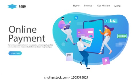 Online Payment Vector Illustration Concept, Suitable for web landing page, ui, mobile app, editorial design, flyer, banner, and other related occasion