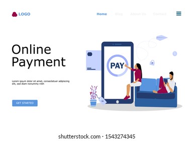 Online Payment Vector Illustration Concept , Suitable for web landing page, ui, mobile app, editorial design, flyer, banner, and other related occasion
