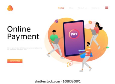 Online Payment Vector Illustration Concept, Suitable for web landing page, ui, mobile app, editorial design, flyer, banner, and other related occasion