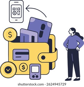 Online Payment Vector Illustration. Mobile banking concept.