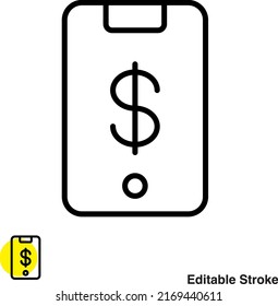 Icono de línea del vector de pago en línea