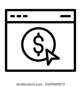 Diseño de iconos de línea de vectores de pago en línea