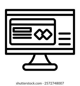 Online Payment Vector Line Icon Design