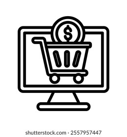 online payment Vector Lineal Icon on white background.