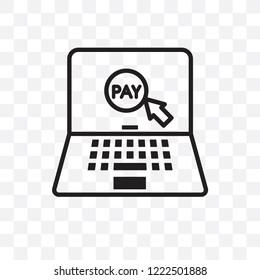 Online payment vector linear icon isolated on transparent background, Online payment transparency concept can be used for web and mobile