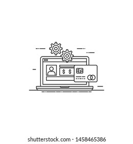 online payment vector. modern laptop icon