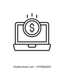 Online Payment vector outline icon style illustration. EPS 10 File