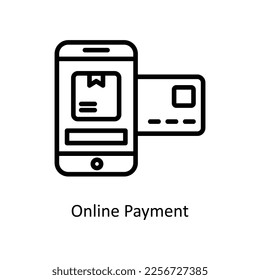 Online Payment  Vector Outline icon for your digital or print projects. stock illustration