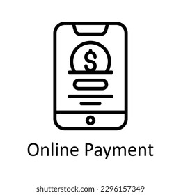 Online Payment Vector    outline Icons. Simple stock illustration stock