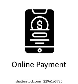 Online Payment Vector    Solid Icons. Simple stock illustration stock