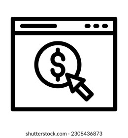 Online Payment Vector Thick Line Icon For Personal And Commercial Use.

