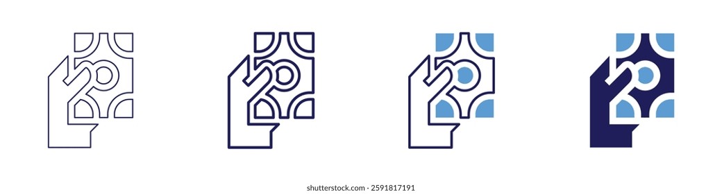 Online payment verification icon in 4 different styles. Thin Line, Line, Bold Line, Duotone. Duotone style. Editable stroke.