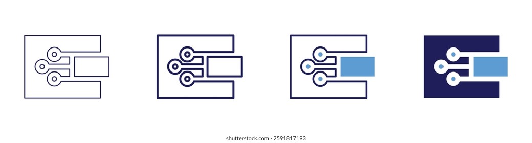 Online payment verification tools icon in 4 different styles. Thin Line, Line, Bold Line, Duotone. Duotone style. Editable stroke.