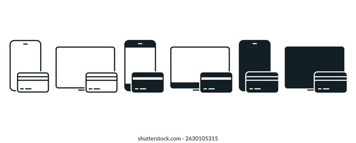 Online payments, credit cards icon. Illustration vector