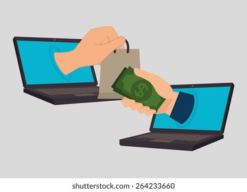 Online payments design over gray background, vector illustration. Online payments design over gray background, vector illustration.