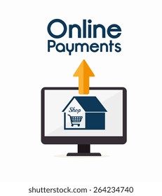 Online payments design over white background, vector illustration.
