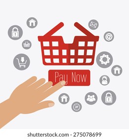 Online payments design over white background, vector illustration.