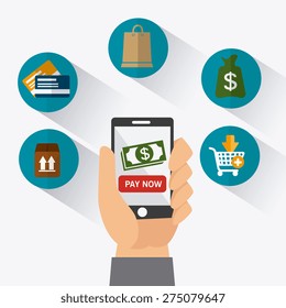 Online payments design over white background, vector illustration.