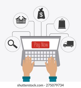 Online payments design over white background, vector illustration.