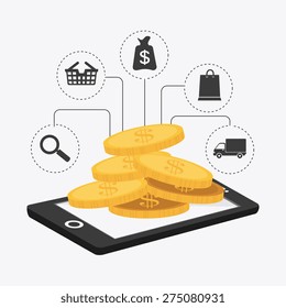 Online payments design over white background, vector illustration.