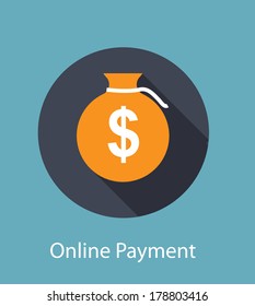 Online Payments Flat Concept Vector Illustration 